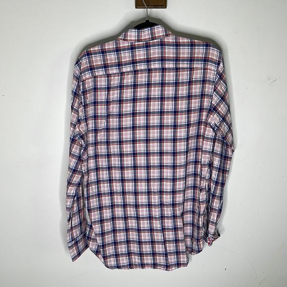 TAILORBYRD COLLECTION Plaid Floral Detail Button Front Long Sleeve Shirt Size MD - Picture 4 of 6